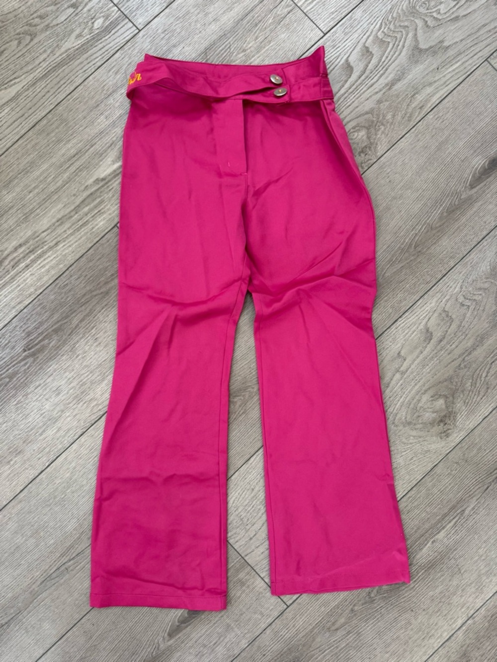 Girls' High-Waist Wide-Leg Pants in Fuchsia Pink